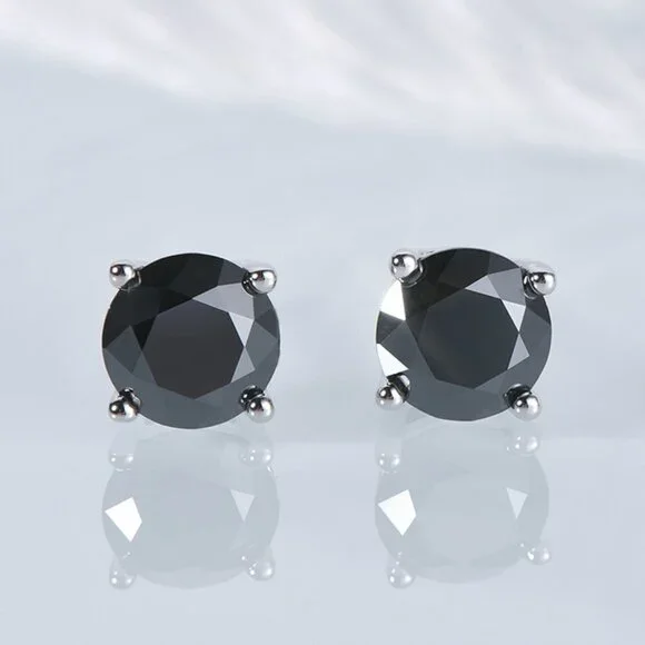 8MM S925 Sterling Silver CZ Stud Earrings for Women/Girl, US19251026